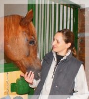 Sandra Blach mit dem Pferd "Strauß"